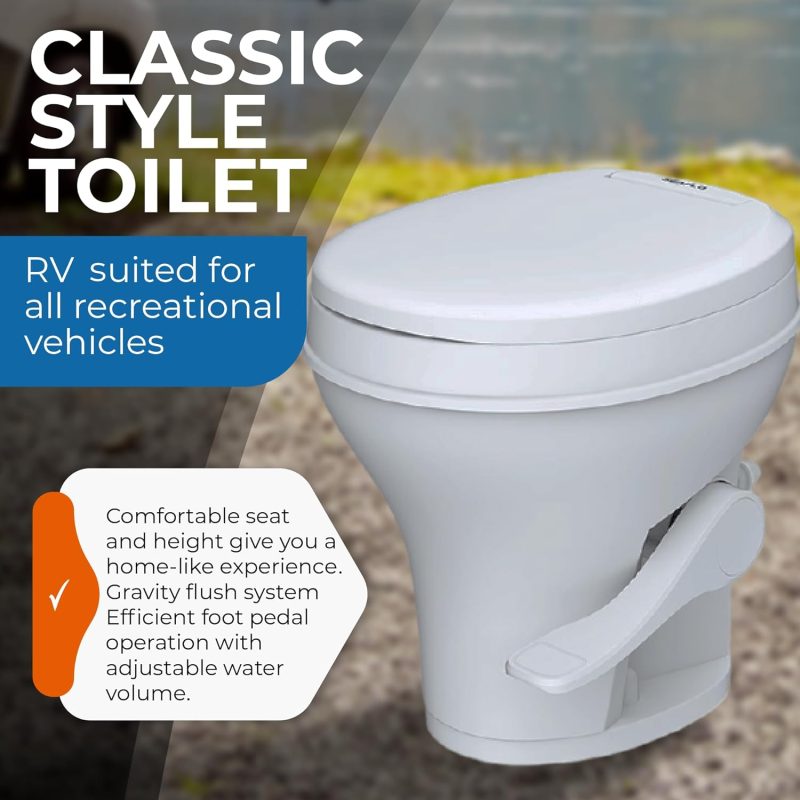 Toilet - Standard Height, Gravity Flush, Foot Pedal, Soft Close Lid with Sprayer Attachment - Image 6