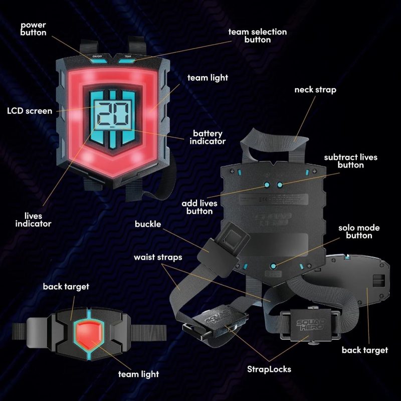 Squad Hero Cool Teens Rechargeable Laser Tag 360�� Sensor - Image 5