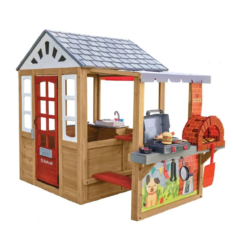 Kidkraft Grill & Chill Pizza Party Wooden Outdoor Playhouse - MadeInUSA - Image 4