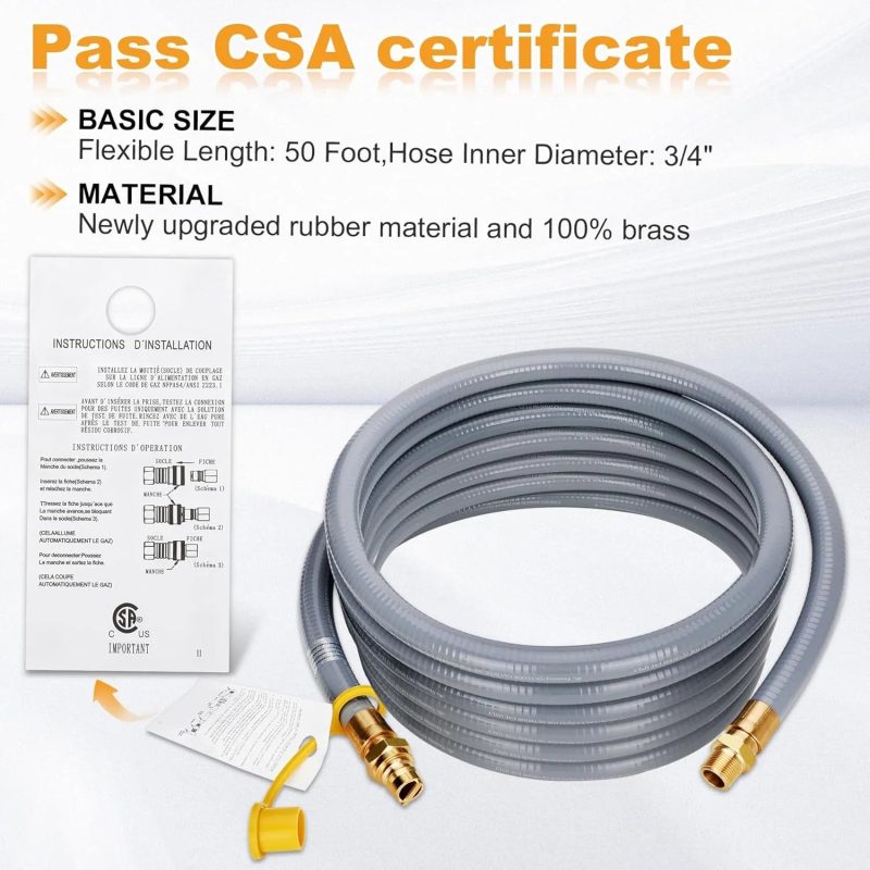 Knocokie 24FT 3/4" ID Natural Gas Hose with Quick Connect Fittings - Image 6