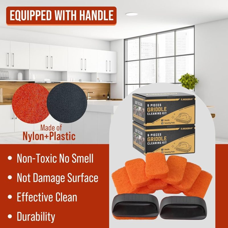 6 Or12-Piece kitchen & Flat Top Grill Cleaning Brush Kit for Blackstone - Image 3