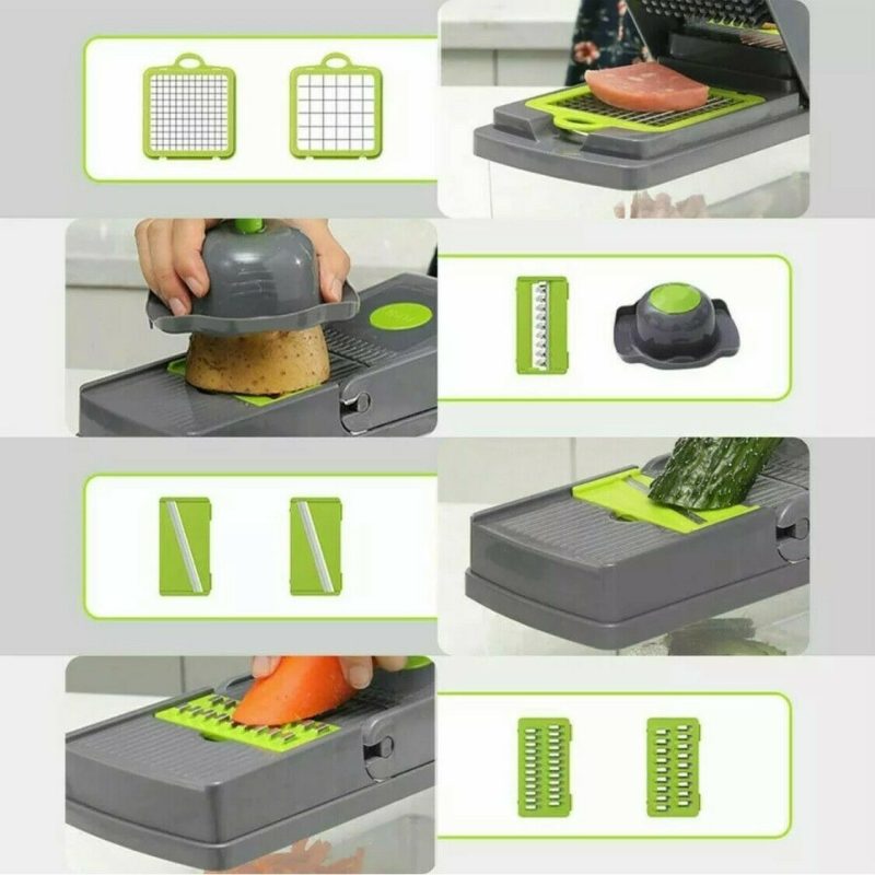 15-In-1 Vegetable Fruit Chopper, Cutter, Veggie Dicer Slicer With Container - Image 6