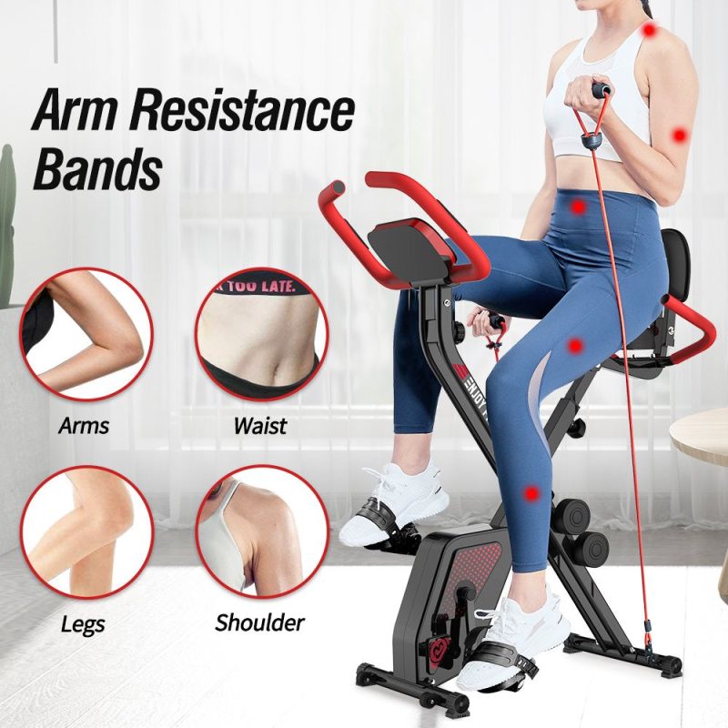 Pooboo 3 In 1 Foldable Exercise Bike Indoor Cycling Bike Workout 300Lb - Image 18