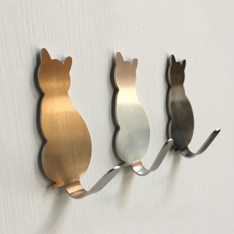2-Piece Self-Adhesive Kitty Wall Hooks - Image 3