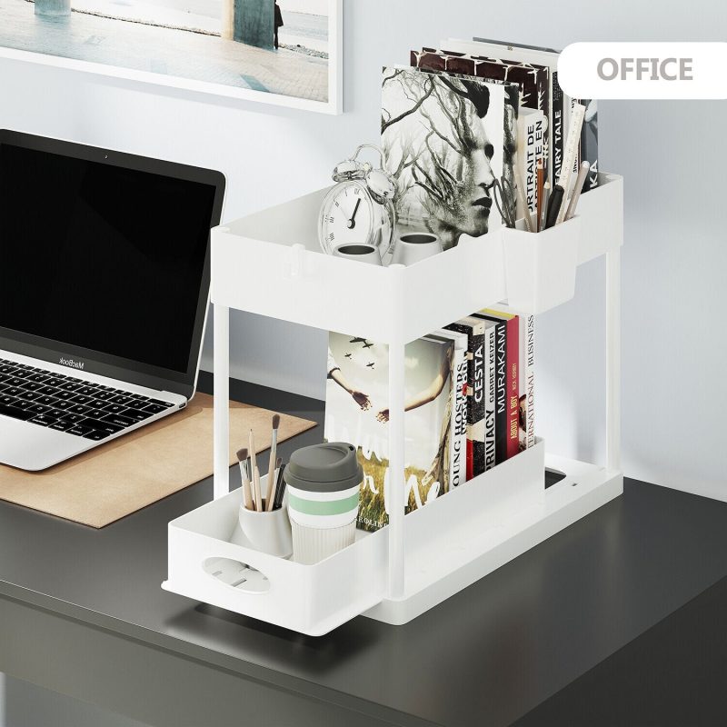 1 Pack or 2 Pack Under Sink Organizers with 2 Tier Sliding Drawers - Image 7