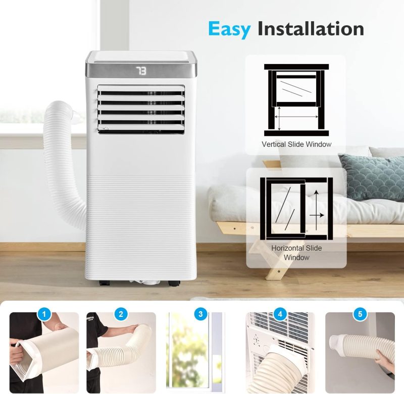 Portable Air Conditioner Cools up to 300 Sq.ft, 4-IN-1 Portable AC Unit with Cooling, Dehumidifier, Fan, 24H Timer (Window Venting Kit Included) - Image 16