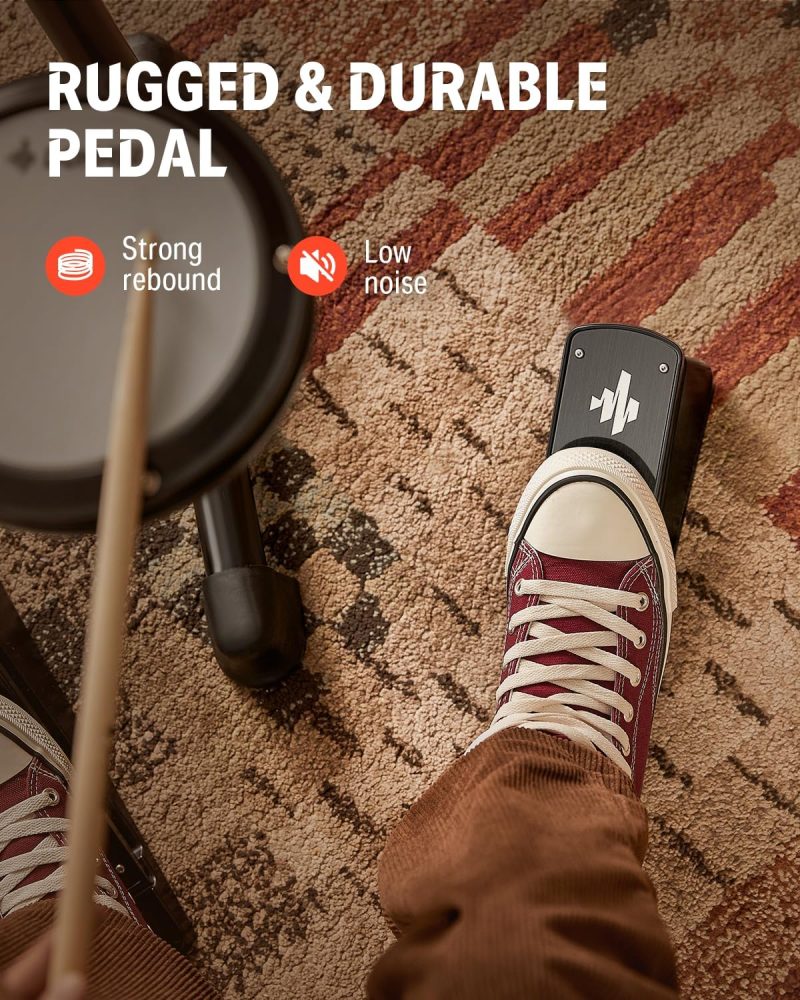 Donner DED-80 Electronic Drum Set, Electric Drum Set for Beginner with 4 Quiet Mesh Drum Pads, 2 Switch Pedal, 180+ Sounds, Throne, On-Ear Headphones, Sticks, and Melodics Lessons Included. sgtnighsdesigns - Image 6