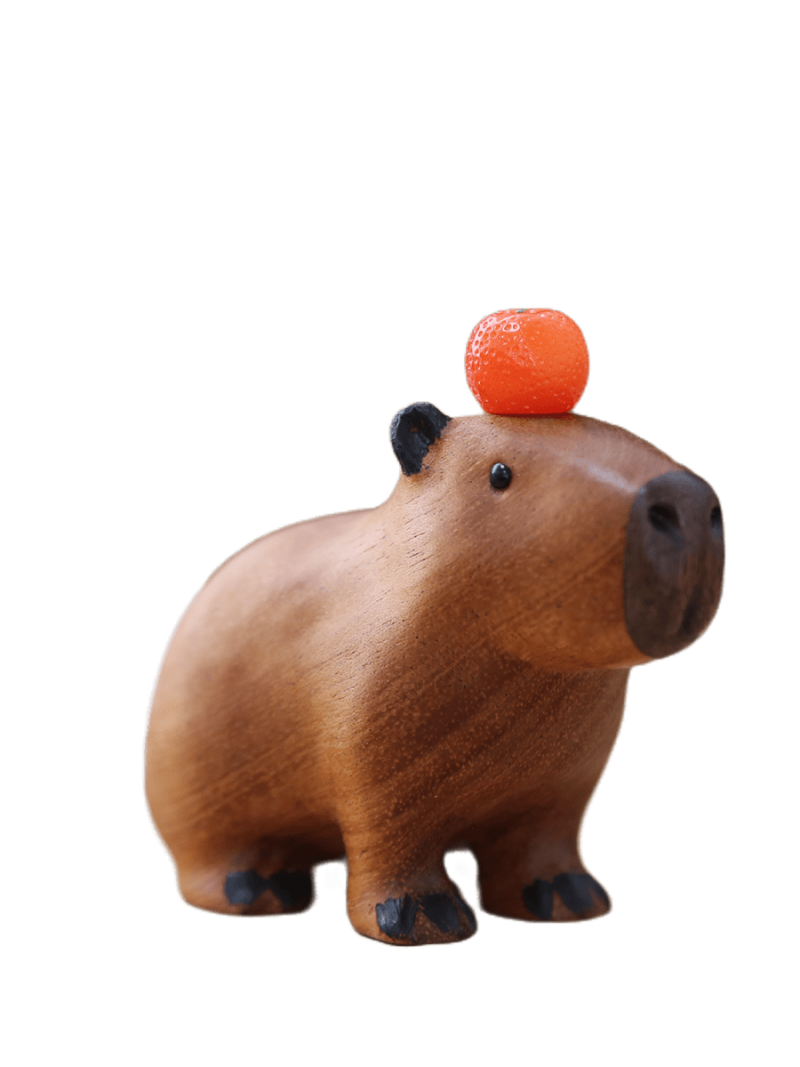 Adorable Capybara and Oranges Wooden Ornament – Limited Edition Home Decor - Image 4