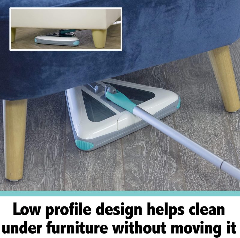 Zippi Sweeper Max- Powerful and Lightweight Sweeper  Perfect for Carpet Hardwood and Tile  Triangular Design Allows for Sweeping in Corners  1000 mAh Rechargeable Battery - Image 5