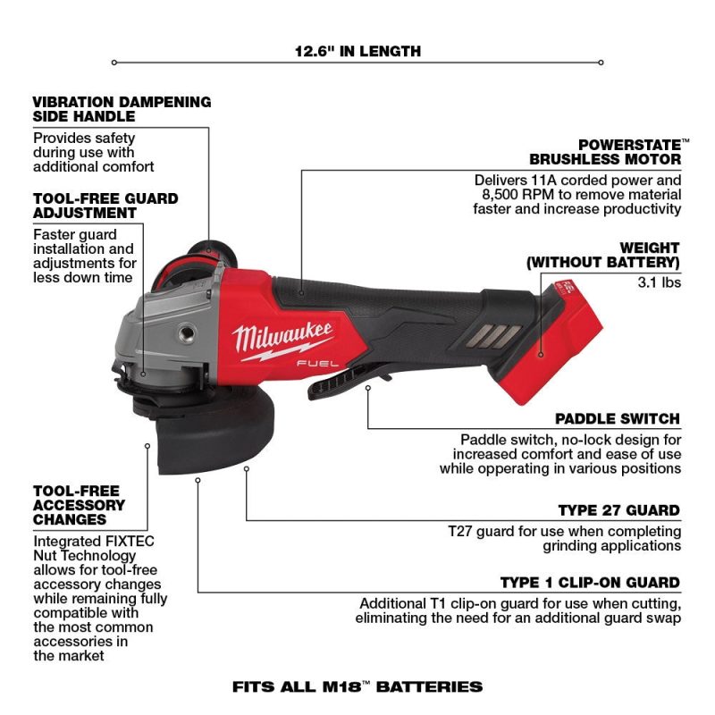 18V M18 FUEL Lithium-Ion Brushless Cordless 7-Tool Combo Kit 5.0 Ah - Image 13