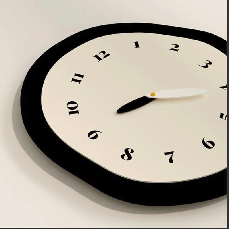 Abstract Distorted Silent Wall Clock – Modern Minimalist Pendulum Design - Image 3