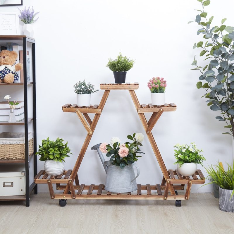 6-Tier Wooden Pyramid Shelf - Image 5