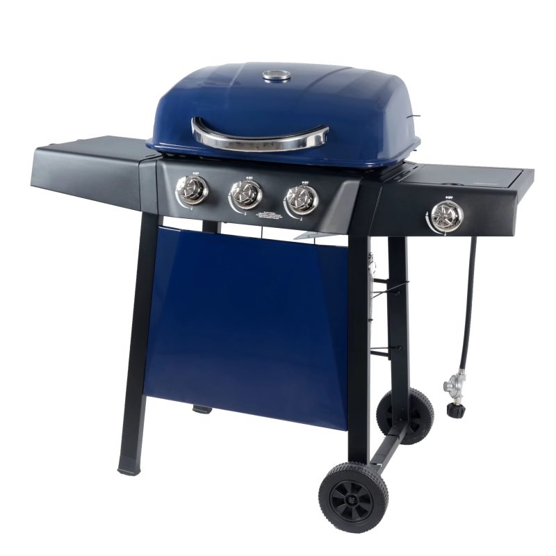 RevoAce 3 Burner Propane Gas Grill Including a Side Burner, Blue Sapphire, GBC1729WBS, New - Image 13