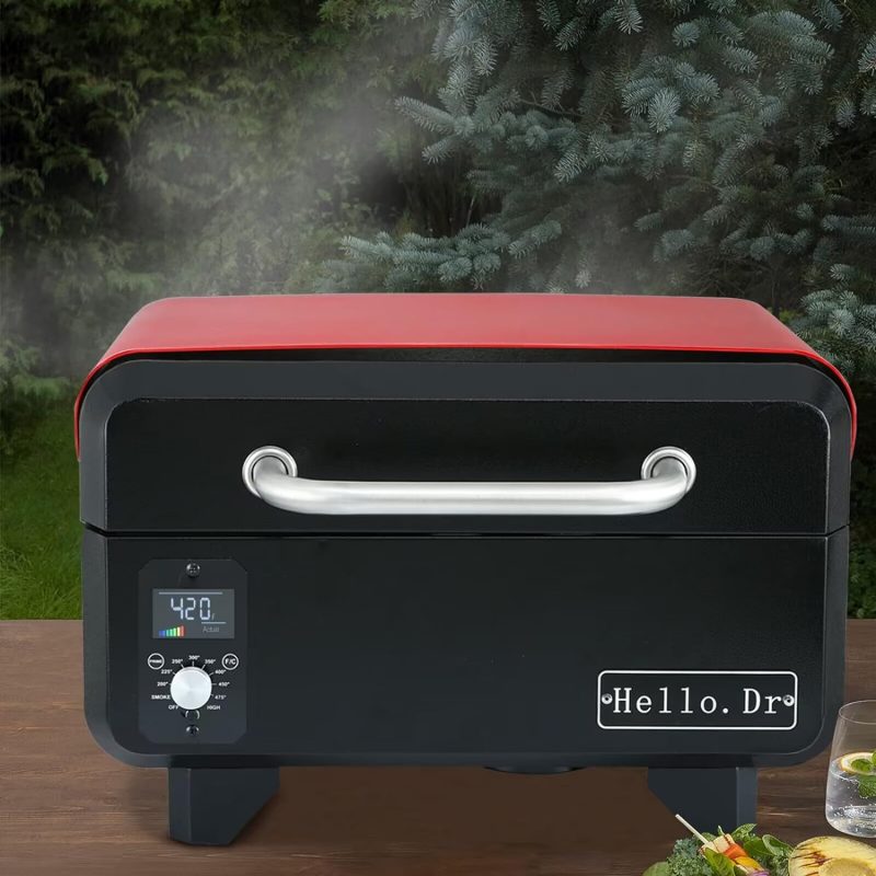 Portable Wood Pellet Grill and Smoker,Electric Outdoor 8 in 1 Tabletop Grills for RV Camping Tailgating RV Cooking BBQ, Intelligent Temperature Control and Superheated Steam Technology - Image 9