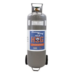Flame King 100lb Empty Horizontal & Vertical Propane Cylinder with POL & Wheels