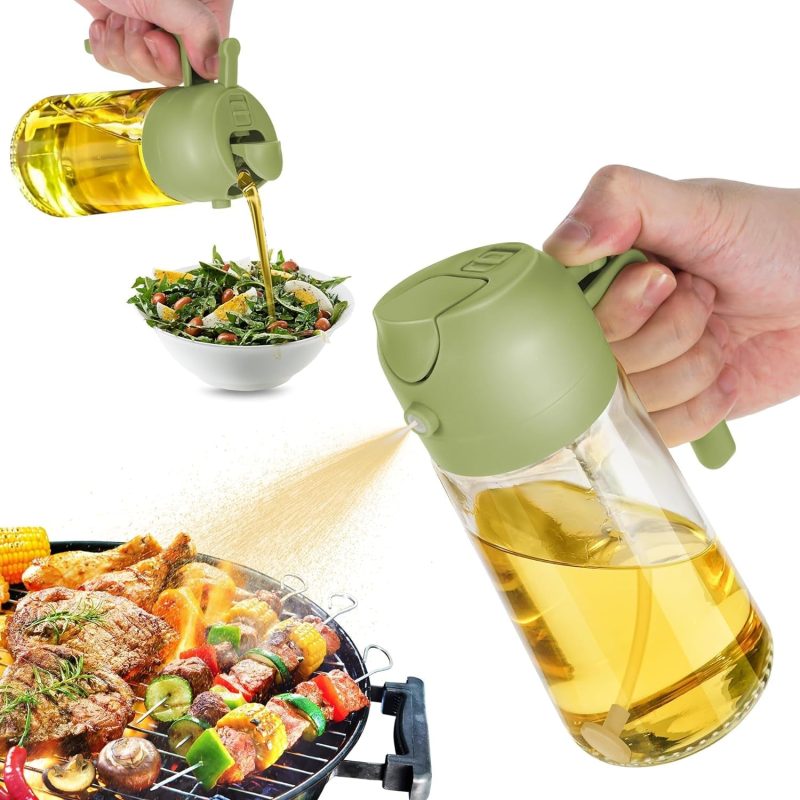 16 Oz Oil Dispenser Bottle for Kitchen – 2 in 1 Olive Oil Dispenser and Oil Sprayer – 470Ml Olive Oil Bottle - Image 16