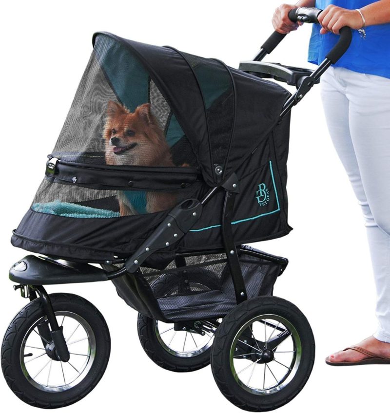 No-Zip NV Pet Stroller for Cats/Dogs, Zipperless Entry, Easy One-Hand Fold, Gel-Filled Tires, Plush Pad + Weather Cover Included, 3 colors - Image 6