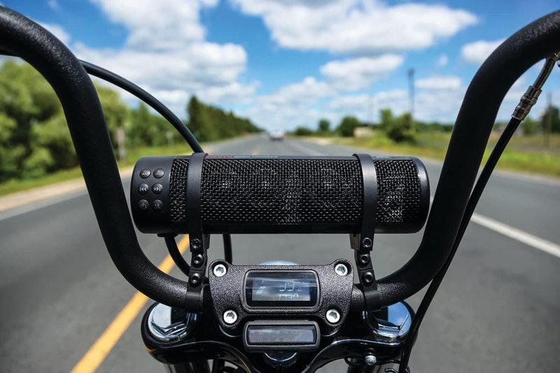 Road Thunder Weather Resistant Motorcycle Sound Bar Plus: 300 Watt Handlebar Mounted Audio Speakers with Bluetooth, USB Power Charger, Satin Black - Image 3