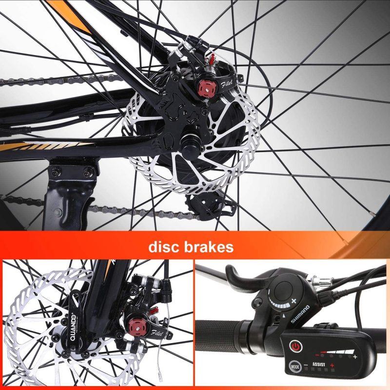 ANCHEER Electric Bike Electric Mountain Bike 350W Ebike 26” Electric Bicycle, 20MPH Adults Ebike with Removable 7.8/10.4Ah Battery, Professional 21 Speed Gears - Image 5