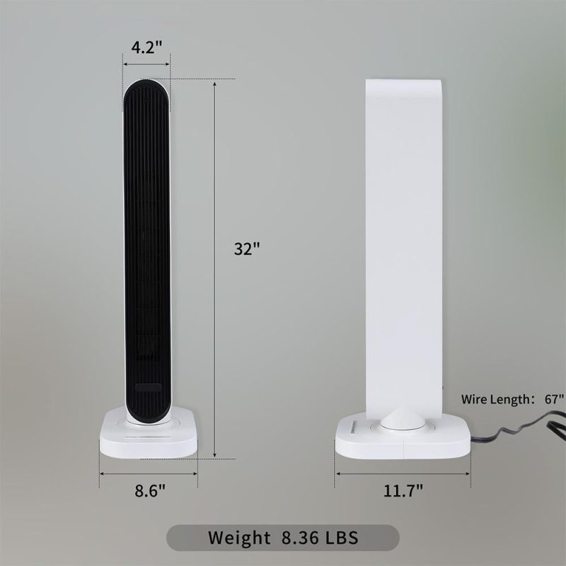 Portable heating tower instant space heater overheat protection white - Image 3
