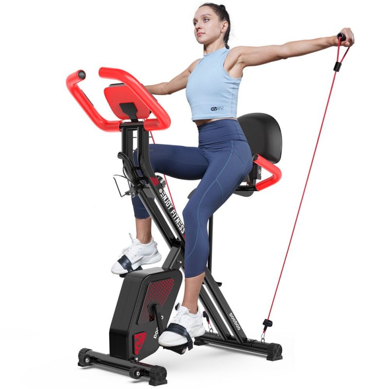 Pooboo 3 In 1 Foldable Exercise Bike Indoor Cycling Bike Workout 300Lb - Image 9