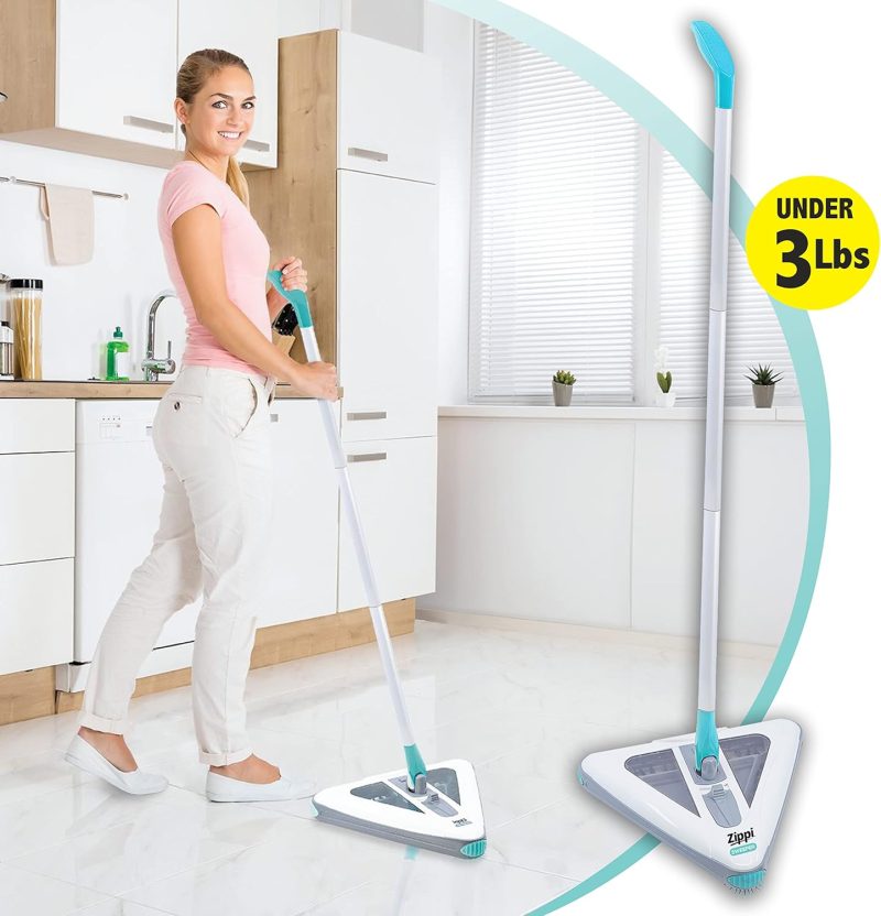 Zippi Sweeper Max- Powerful and Lightweight Sweeper  Perfect for Carpet Hardwood and Tile  Triangular Design Allows for Sweeping in Corners  1000 mAh Rechargeable Battery - Image 7