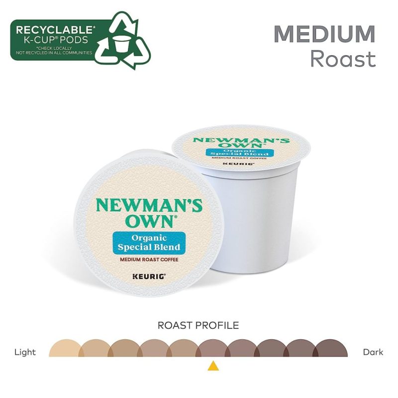 Newman’s Own Organics Medium Roast Coffee K-Cup Pods, 96 Count, USDA Organic, Fair Trade Certified - Image 6