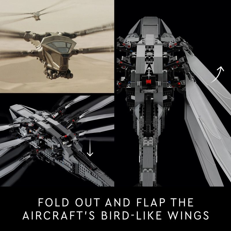 LEGO Icons Dune Atreides Royal Ornithopter, Collectible Dune Inspired Model for Build and Display, Adult Gift Idea for Sci-Fi Movie Fans, 8 Dune Minifigures such as Chani and Baron Harkonnen, 10327 - Image 4