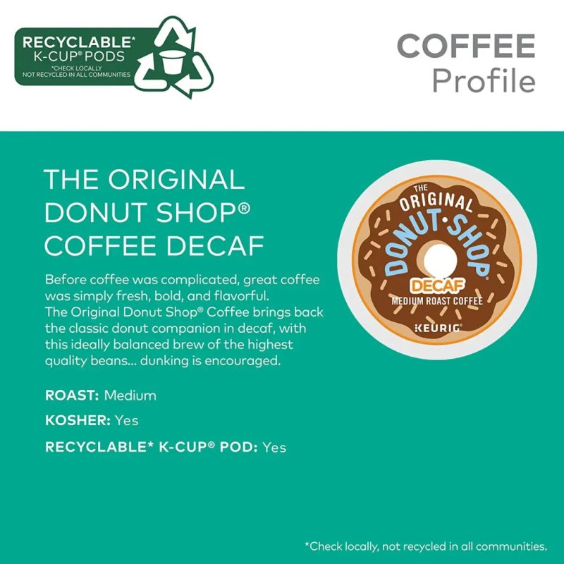 The Original Donut Shop Decaf Medium Roast K-Cup Pods, 96 Count – Compatible with Keurig, Kosher Certified, Recyclable - Image 3