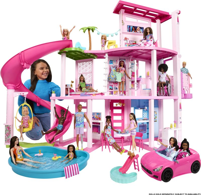 Barbie Dreamhouse Pool Party Doll House with 75+ pc, 3 Story Slide, Fits 12 Inch Dolls - Image 2