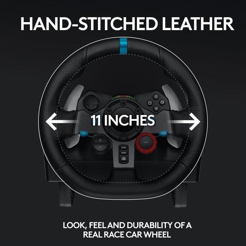 Logitech – G29 Driving Force Racing Wheel and Floor Pedals for PS5, PS4, PC, Mac – Black - Image 5