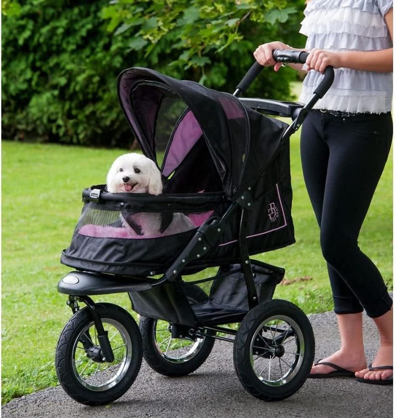 No-Zip NV Pet Stroller for Cats/Dogs, Zipperless Entry, Easy One-Hand Fold, Gel-Filled Tires, Plush Pad + Weather Cover Included, 3 colors - Image 15