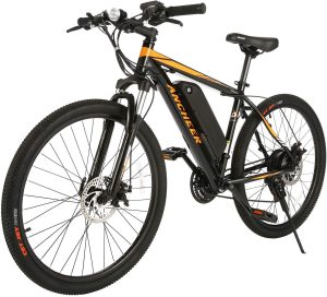 ANCHEER Electric Bike Electric Mountain Bike 350W Ebike 26” Electric Bicycle, 20MPH Adults Ebike with Removable 7.8/10.4Ah Battery, Professional 21 Speed Gears