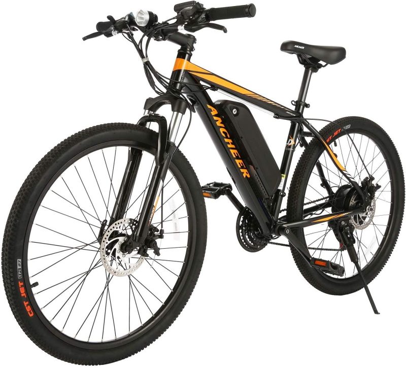 ANCHEER Electric Bike Electric Mountain Bike 350W Ebike 26” Electric Bicycle, 20MPH Adults Ebike with Removable 7.8/10.4Ah Battery, Professional 21 Speed Gears