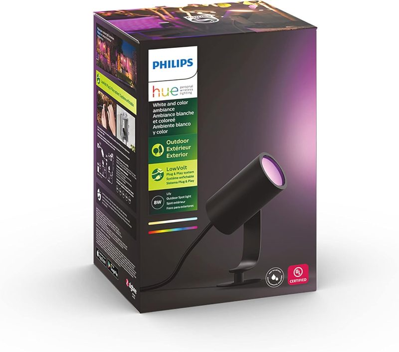 Philips Hue Lily Outdoor Smart LED Spot Light Kit, Color Changing, Weatherproof, Voice Control, 3-Pack - Image 19