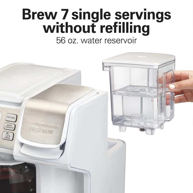 Hamilton Beach FlexBrew Trio 2-Way Coffee Maker, Compatible with K-Cup Pods or Grounds, Combo, Single Serve & Full 12c Pot, Black - Fast Brewing (49902) - Image 22