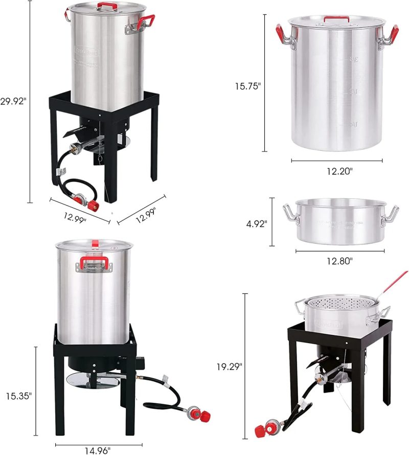 CreoleFeast TFS3010 Propane 30 Qt. Turkey and 10 Qt. Fish Fryer Boiler Steamer Set - Image 6