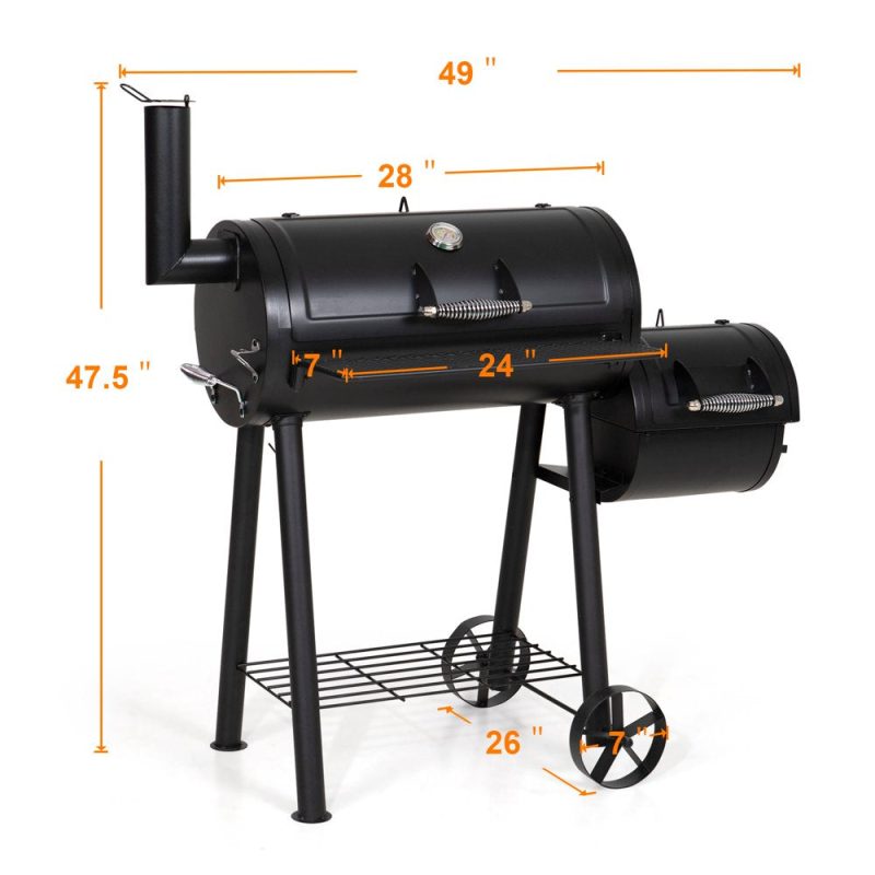 Sophia & William Portable BBQ Charcoal Grill with Offset Smoker - Image 5