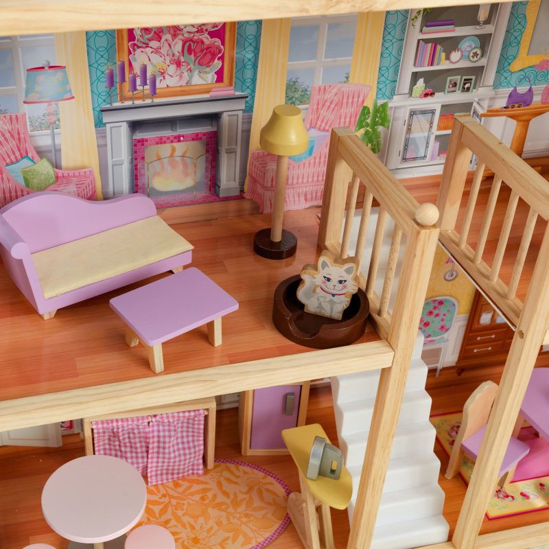 KidKraft Grand View Mansion Wooden Dollhouse with 34 Accessories, Ages 3 and up - Image 9