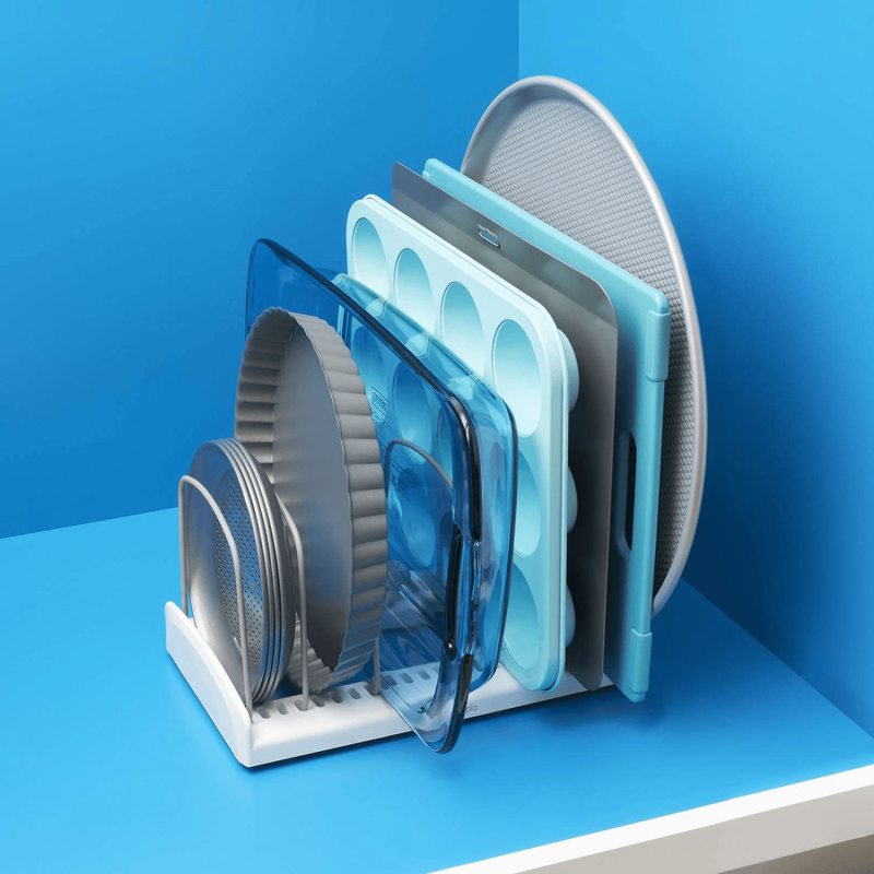 Adjustable Bakeware Storage Rack Or Pot Lids Organizer - Image 2