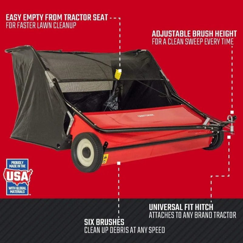 CRAFTSMAN CMXGZBF7124546 52 Tow Lawn Sweeper, Black - Image 2