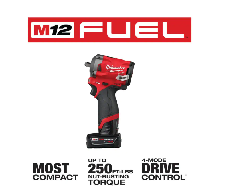 2554-22-2457-20 M12 FUEL 12V Lithium-Ion Brushless Cordless Stubby 3/8 in. Impact Wrench Kit with M12 3/8 in. Ratchet - Image 19