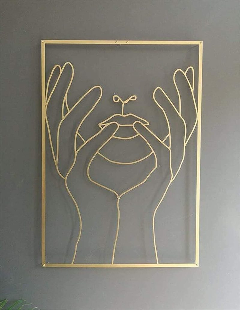 Abstract Single Line Metal Wall Art