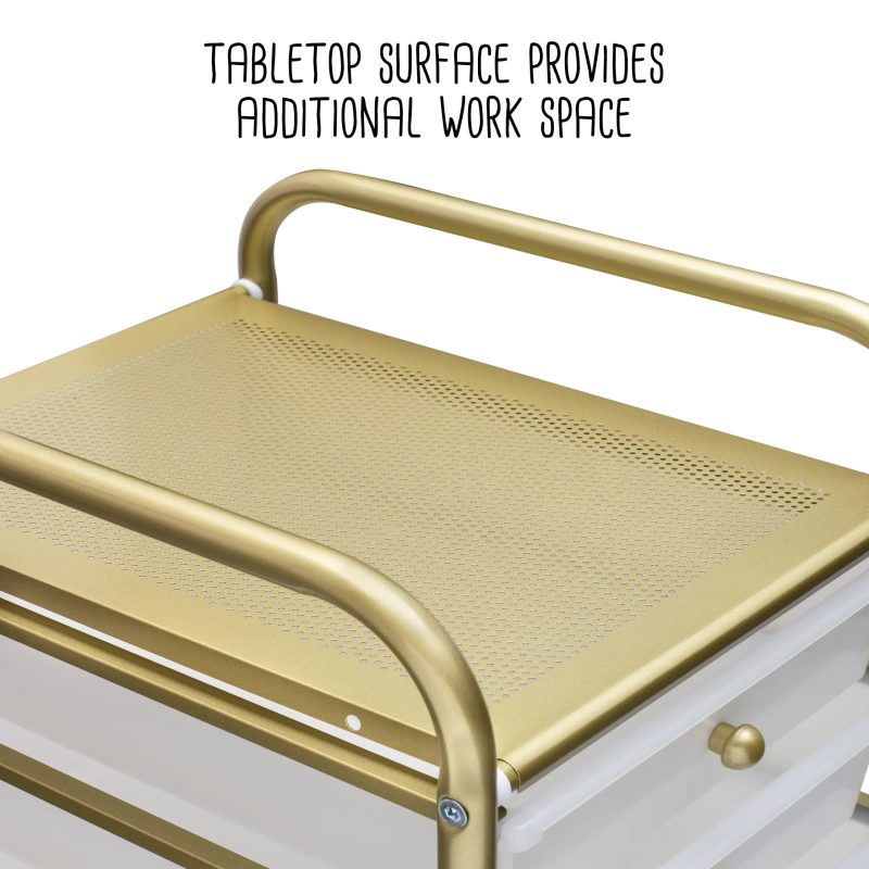 Honey Can Do 10-Drawer Gold Rolling Storage Cart - 图片 4