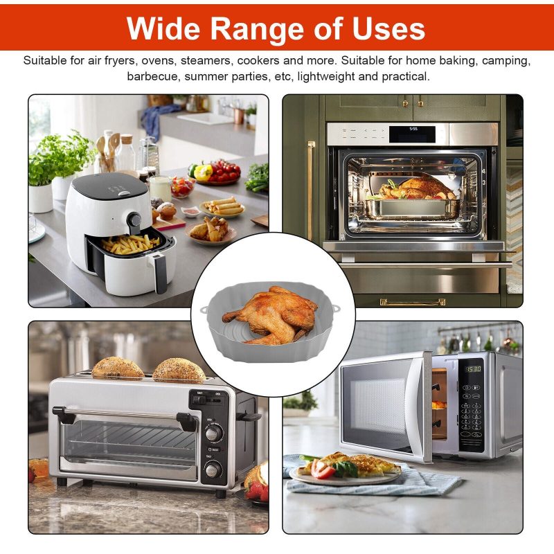 2 Pcs Air Fryer Silicone Pot Baskets Liners, Non-Stick & Oven Safe - Image 7