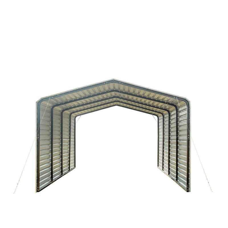 2024 TMG-CP1220F 12' x 20' All-Steel Carport with Enclosed Sides - Image 2