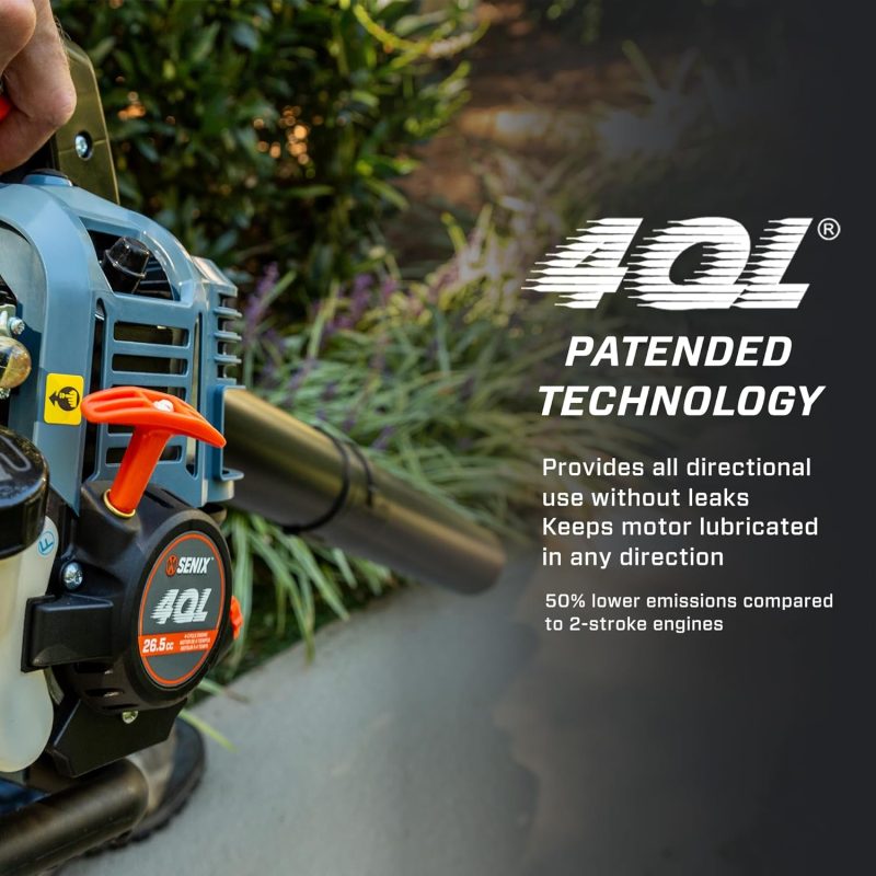 4QL 26.5 cc 4-Cycle Handheld Gas Leaf Blower, Up to 410 CFM and 125 MPH, Easy Start, Lightweight, Dual Grip Handle (BL4QL-L) - Image 8