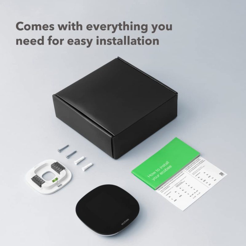 ecobee3 Lite Smart Thermostat – Programmable Wifi Thermostat – Works with Siri, Alexa, Google Assistant – Energy Star Certified – DIY Install, Black - Image 4