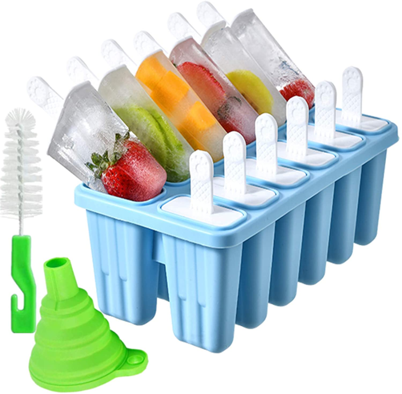 6, 10 Or 12 Pieces Reusable Silicone Popsicle Molds – Easy Release