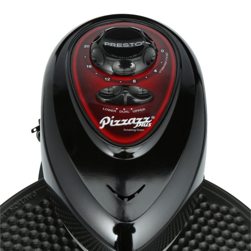 Presto Pizzazz Plus 1235W Rotating Countertop Pizza Oven with Timer, Non-Stick, Black - Image 5